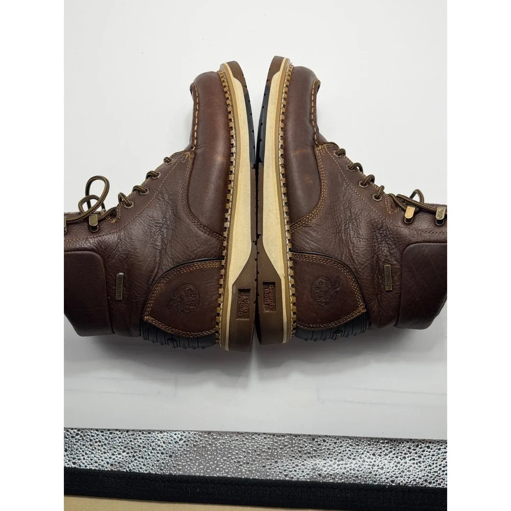Georgia Boot Mens 6in Waterproof Work Boots Brown Leather EH GB00429 10.5M